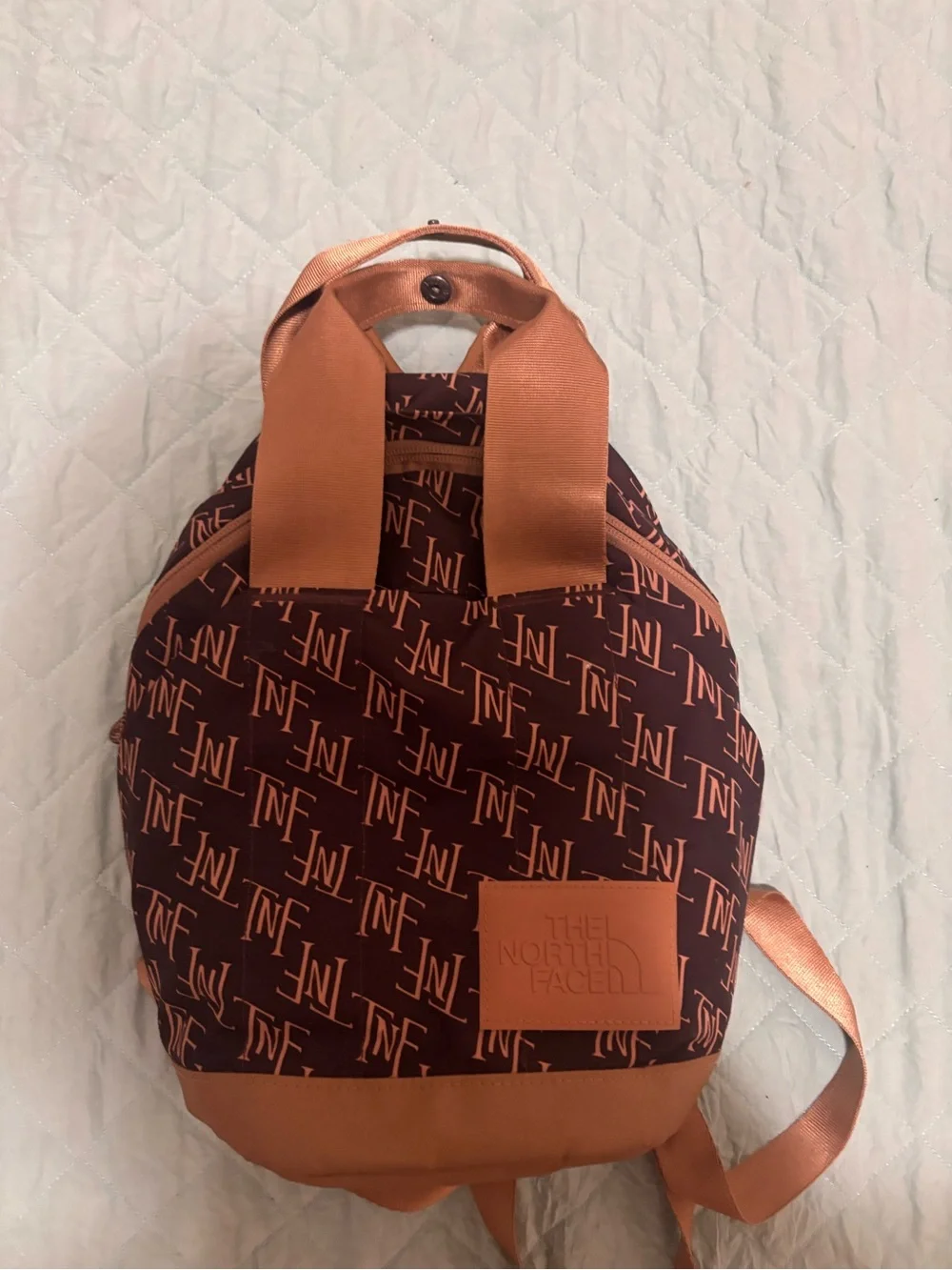 The North Face Brown/Tan Logo-Print Backpack